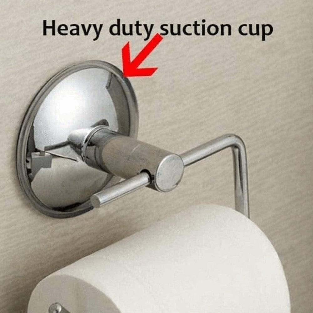 Suction Cup Roll Paper Holder Wall Mount Towel Rack Hanger Toilet Paper Holder