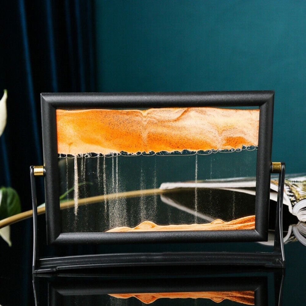Flowing Sand Art Picture Glass 3D Sandscape Motion Display Flowing NEW