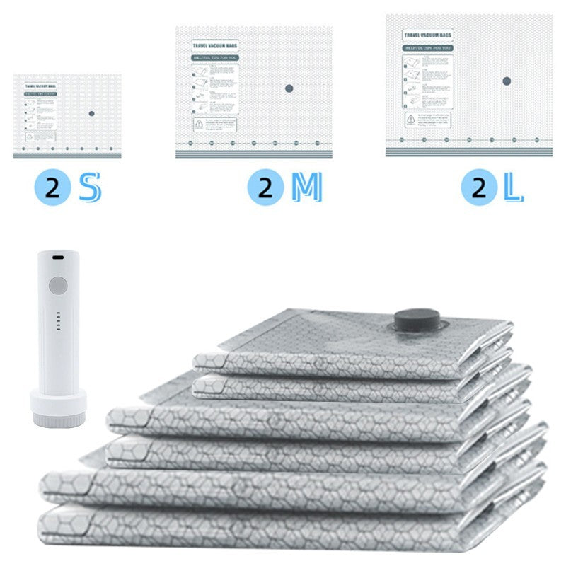 9/15× Cordless Travel Vacuum Bag Set With Rechargeable Pump for Bedding Clothing