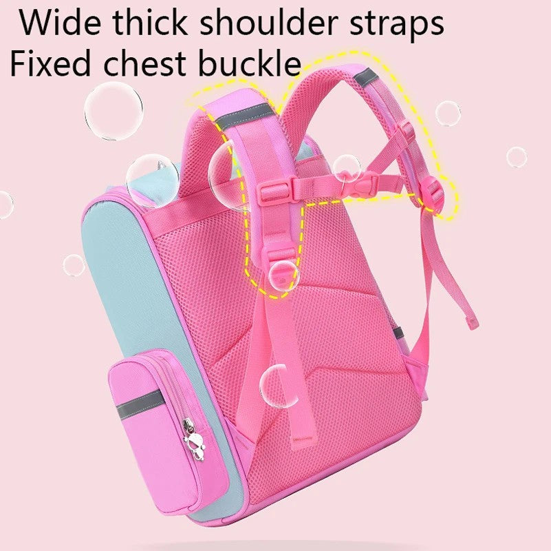 Girls Backpack Unicorn Pink Purple School Bag Large Capacity School Waterproof