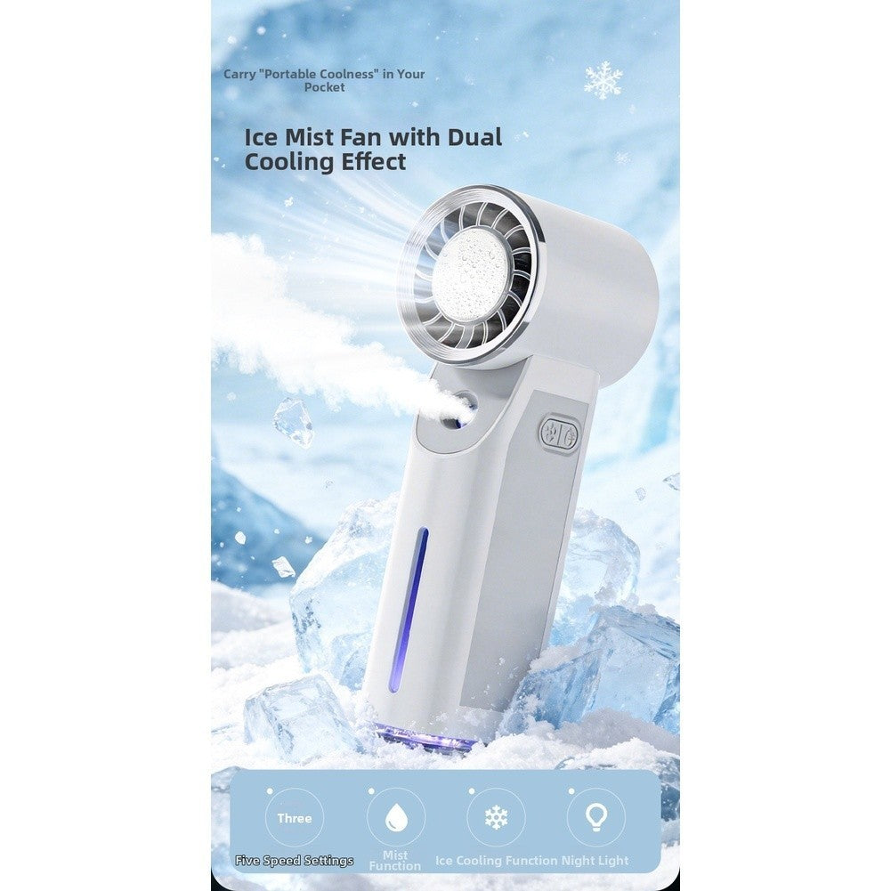 Personal Portable Cooling Fan USB Rechargeable with Ice Pack and Turbo Spray.*