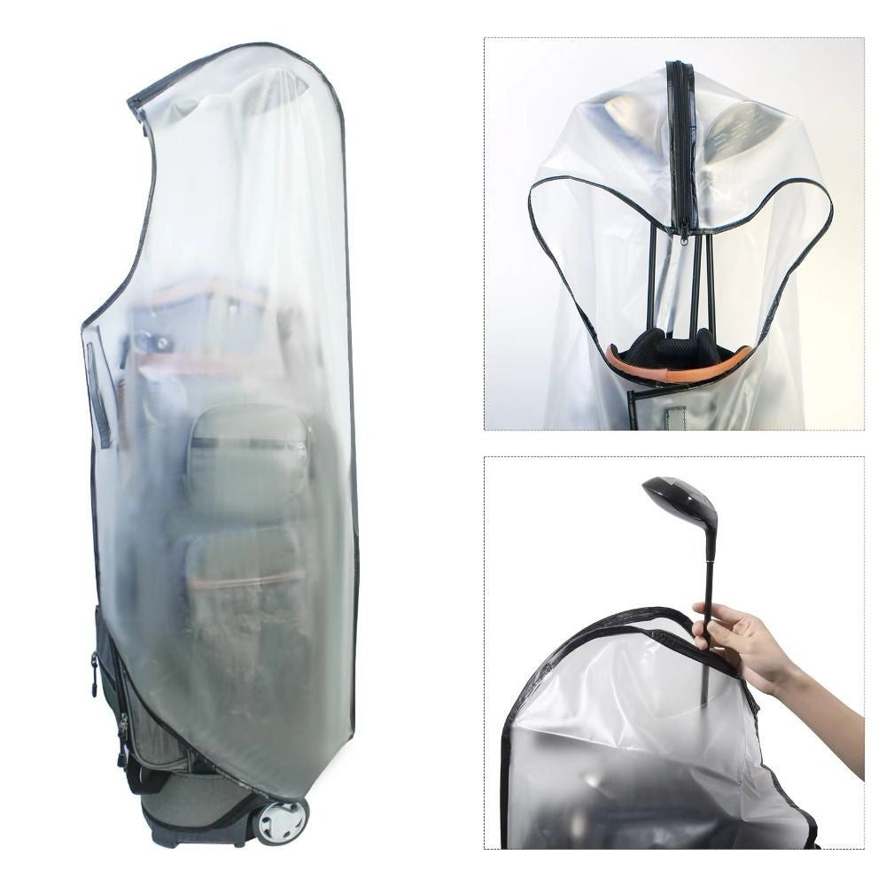 Golf Bag Rain Coat PVC Golf Bag Cover With Zipper Waterproof Golf Bags Shield