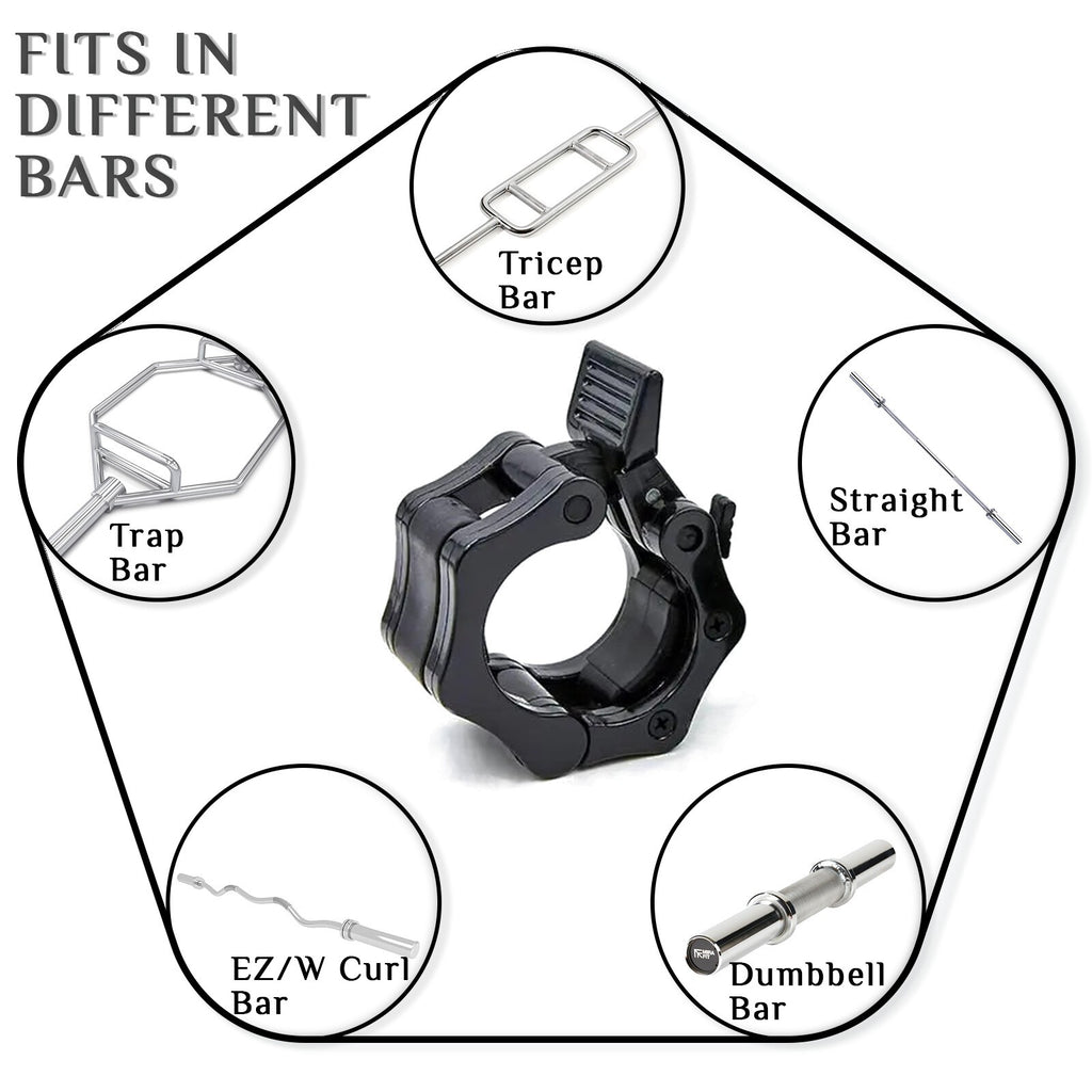 Barbell Dumbbell Clamp Clips Weight Bar Locks Olympic 2" Spinlock Collar Pair