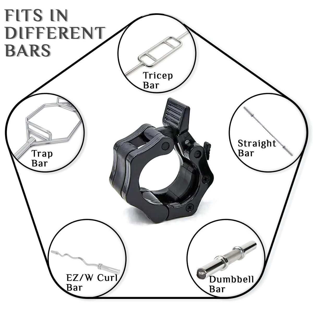 Barbell Dumbbell Clamp Clips Weight Bar Locks Olympic 2" Spinlock Collar Pair