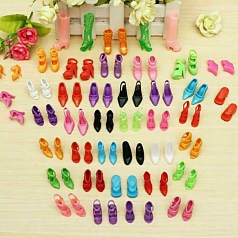 70pcs Items For Barbie Doll Jewellery Accessories Dresses Shoes Clothes Set UK