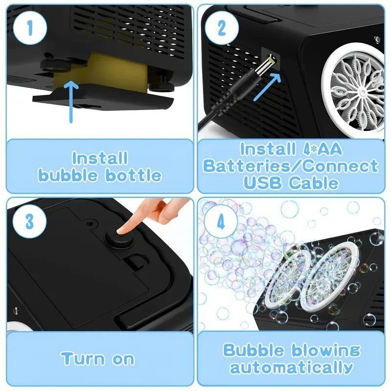 Automatic Bubble Machine Electric Bubble Makers Bubble Blower for Outdoor Party