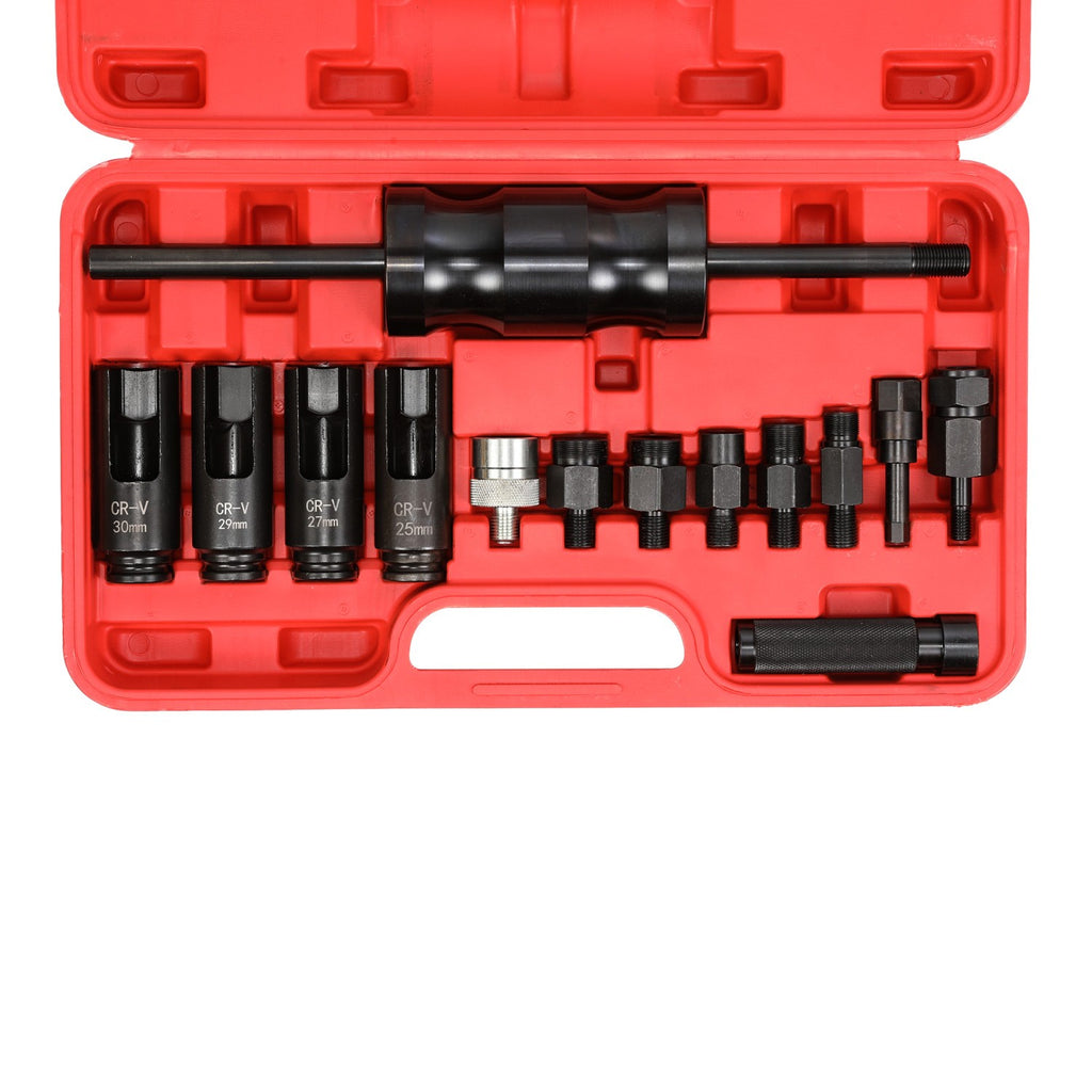 14pcs Diesel Injector Extractor Remove & Common Rail Adaptor Puller Slide Hammer