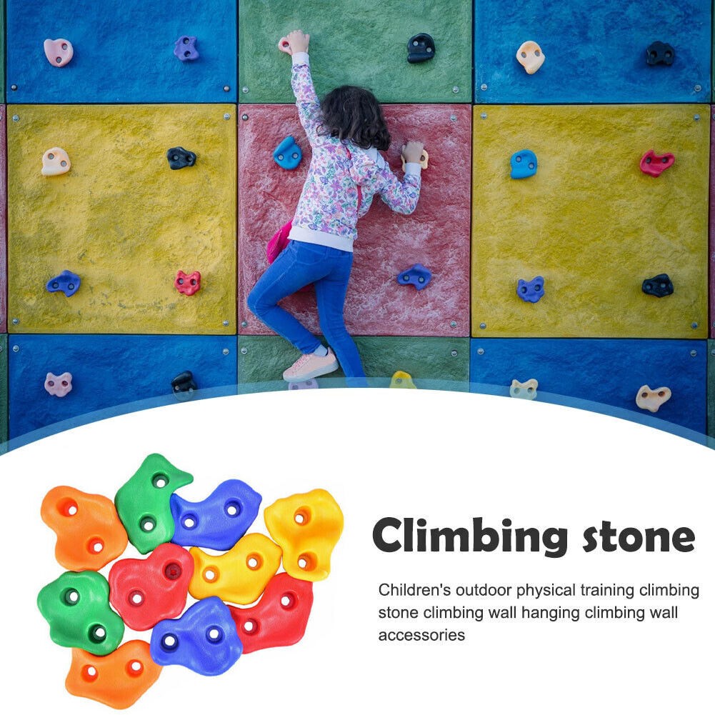 10/20x Kids Climbing Holds Stones Rock Wall Climbing Grab Grip With Fixing Bolt