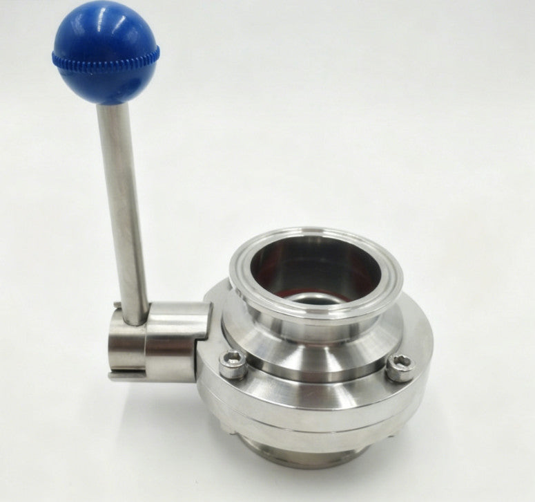 1" Stainless Steel 304 Sanitary Butterfly Valve Tri-Clamp Silicone Sealing