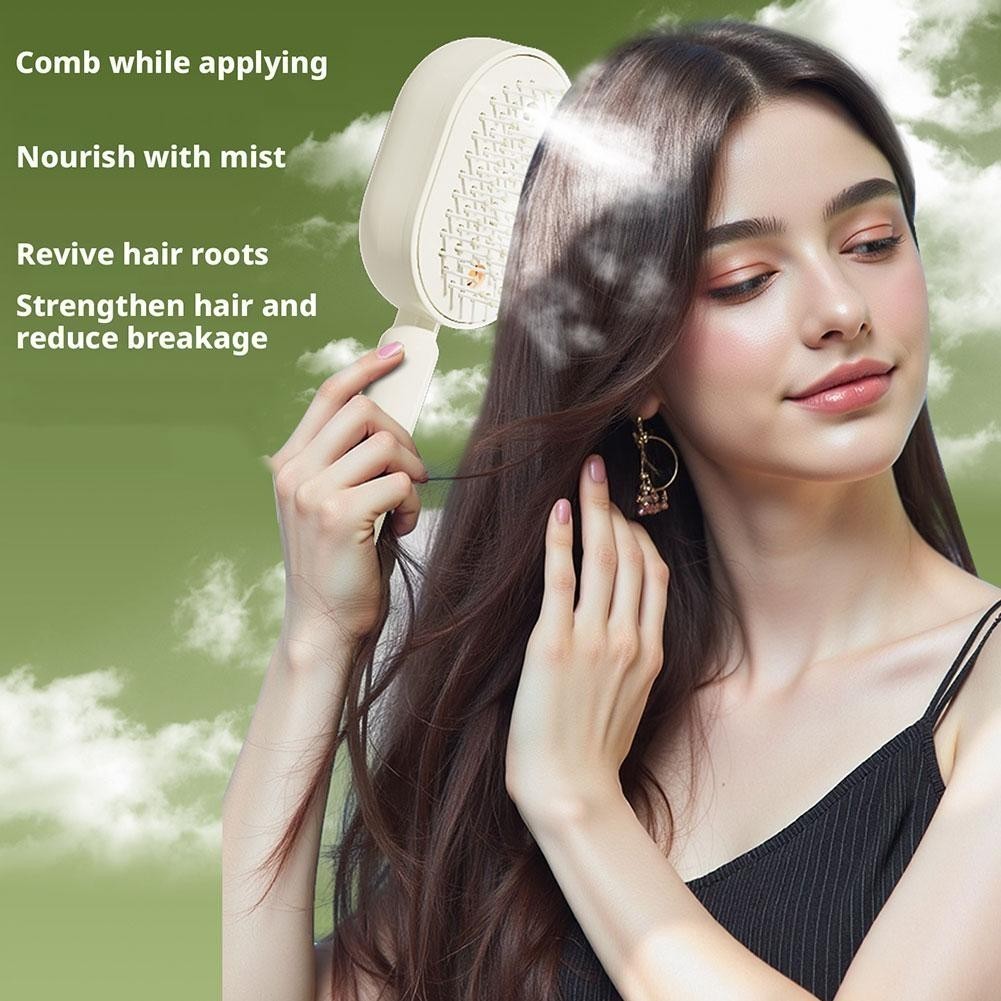 Electric Spray Air Cushion Massage Comb,Self-Cleaning Anti-Tangle Electric Brush