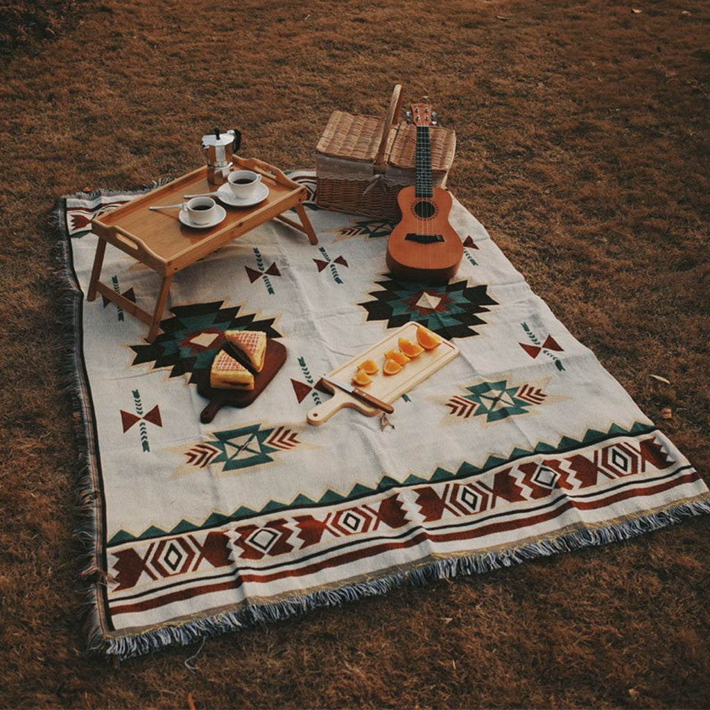 Ethnic Mexico Blankets Outdoor Beach Picnic Blanket Striped Boho Blanket