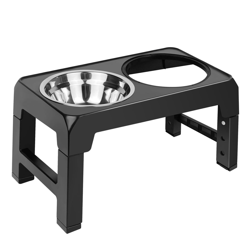 Large Dog Food Feeding Stand Station Stainless Double Raised Bowls Steel Holder