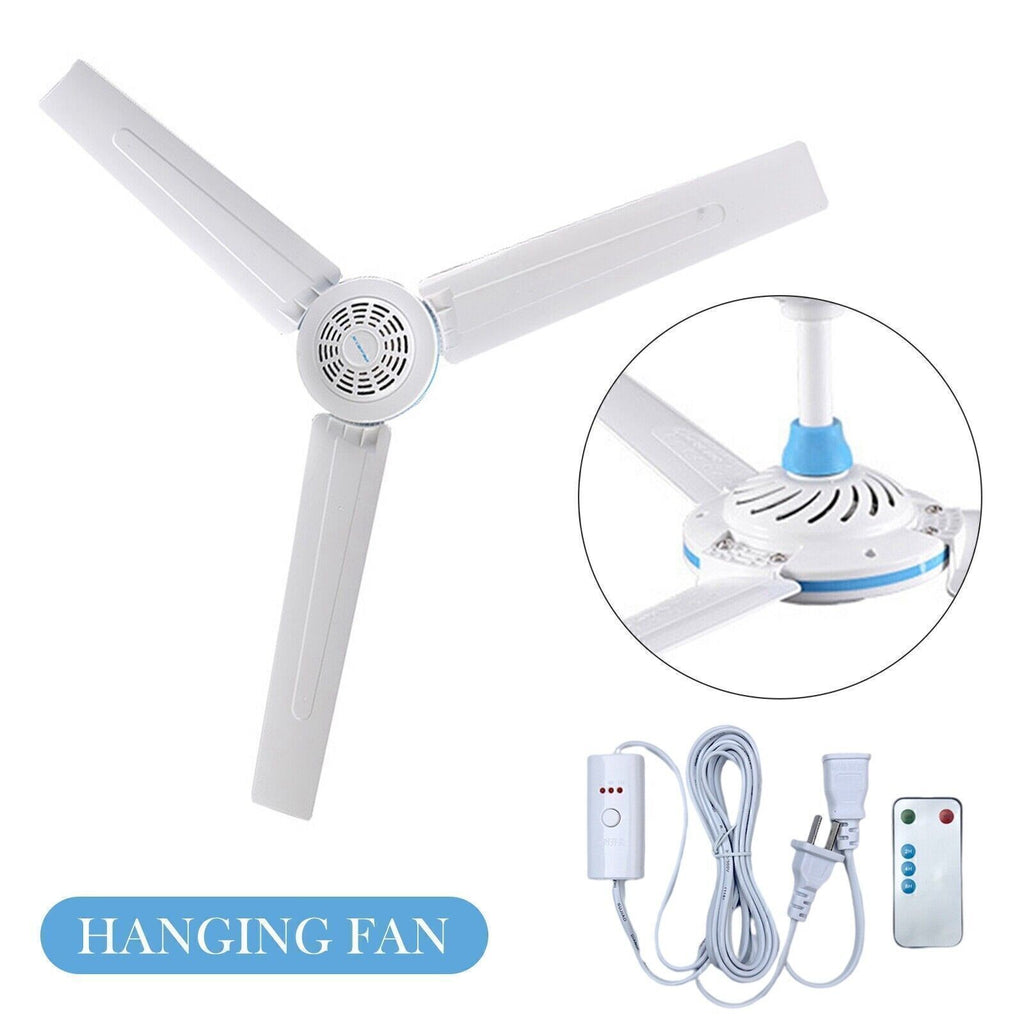 Quiet Remote Control 3 Blade Ceiling Fan Household Mini Fan