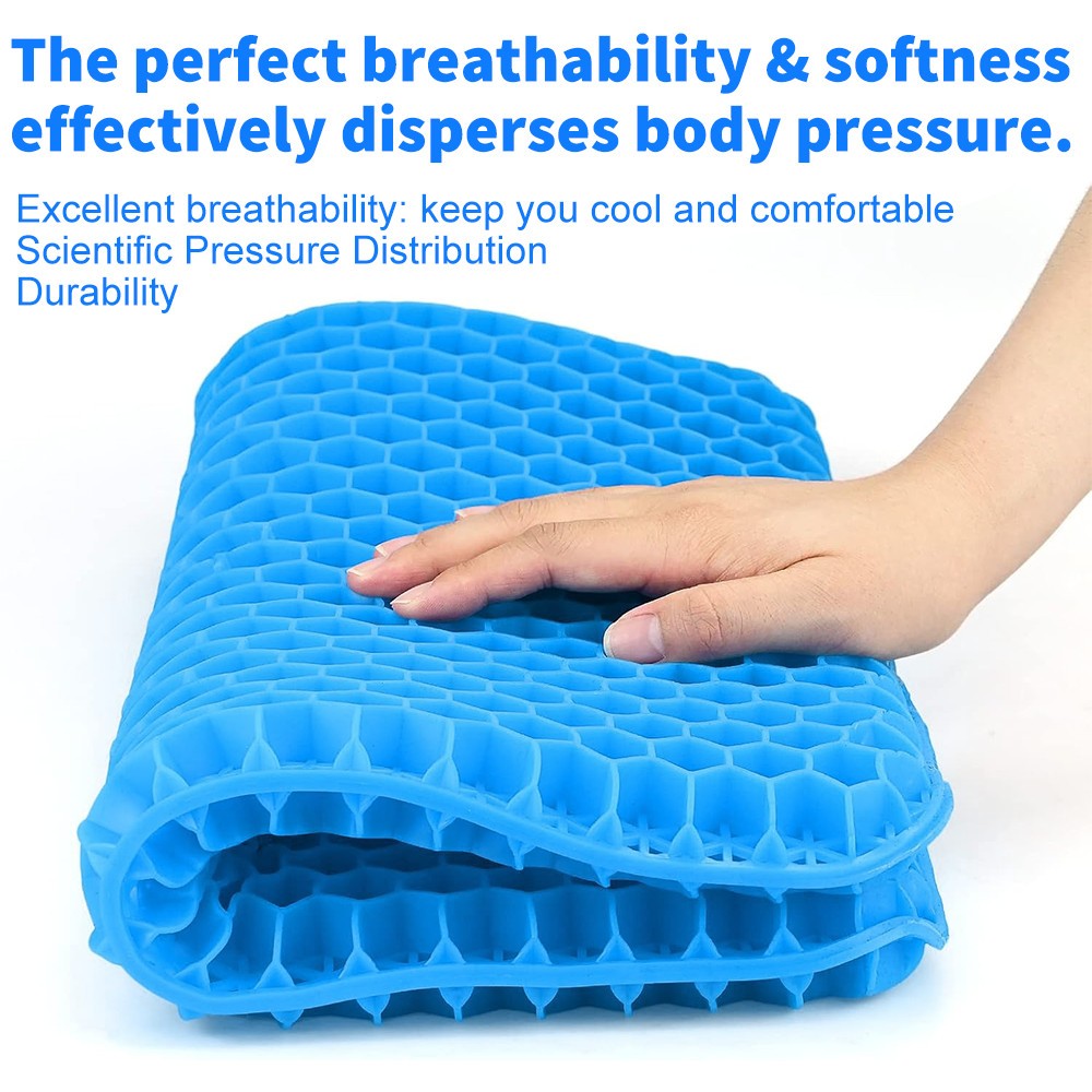 Honeycomb Breathable Gel Seat Cushion Cooling Double Thick Egg Sitting Mat