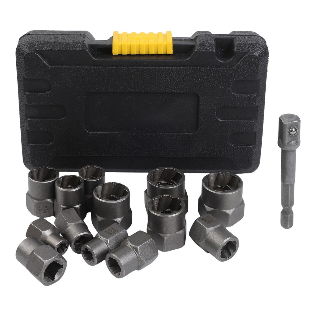 14PCS Bolt Extractor Impact Socket Set Dr Damaged/Rounded Nut Removal Tool