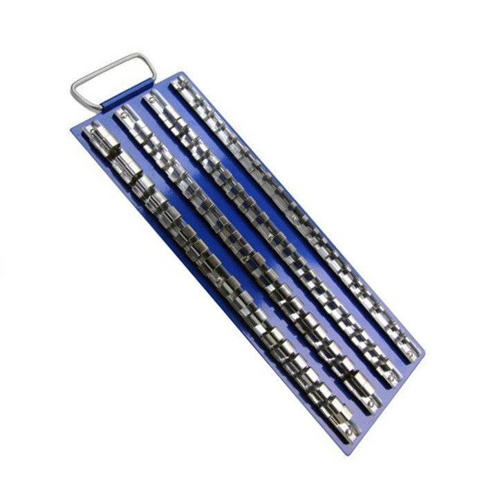 Metal 80 Socket Rail Tray Holder 1/4 3/8 1/2 Drive Large Storage Rack and Handle