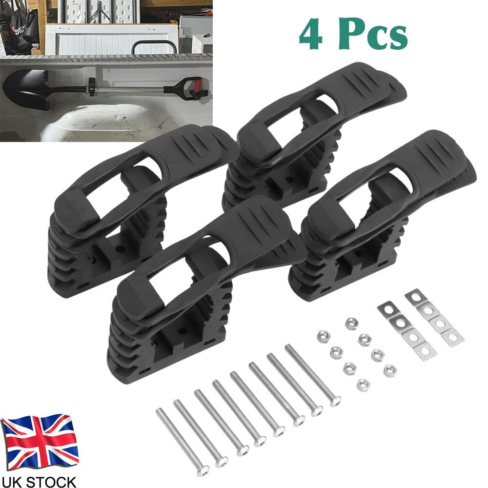4Pcs 16mm-57mm Car Rubber Clamps Shovel Axe Holder Quick-Release Mount Brackets