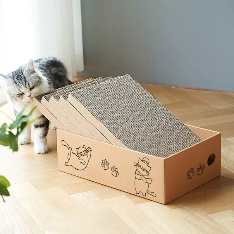 5PC Cat Scratcher Cardboard Scratching Pad Board Corrugated Sofa Bed Protector