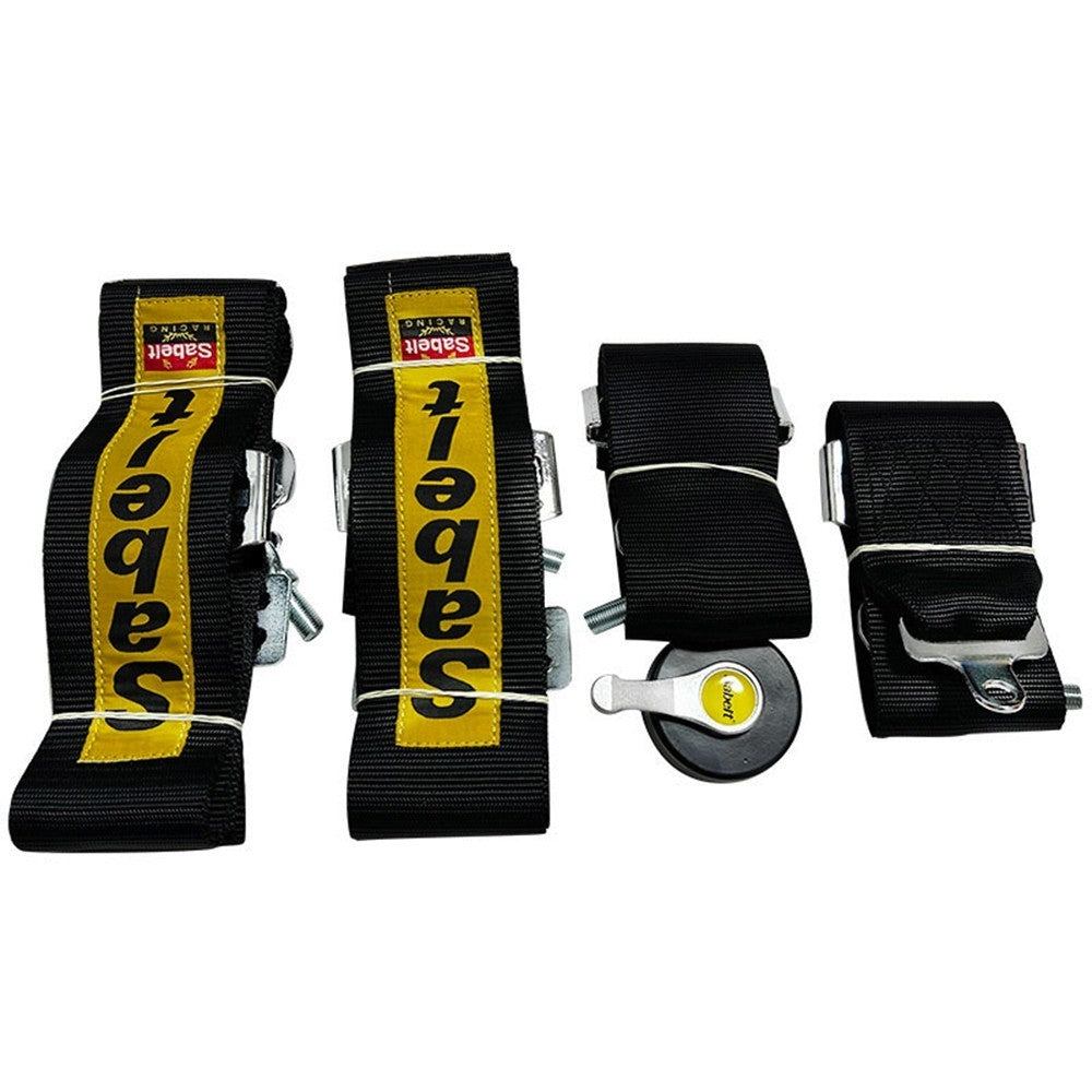 Universal Sabelt 4 Point Camlock Quick Release Racing Seat Belt Harness 3” Black