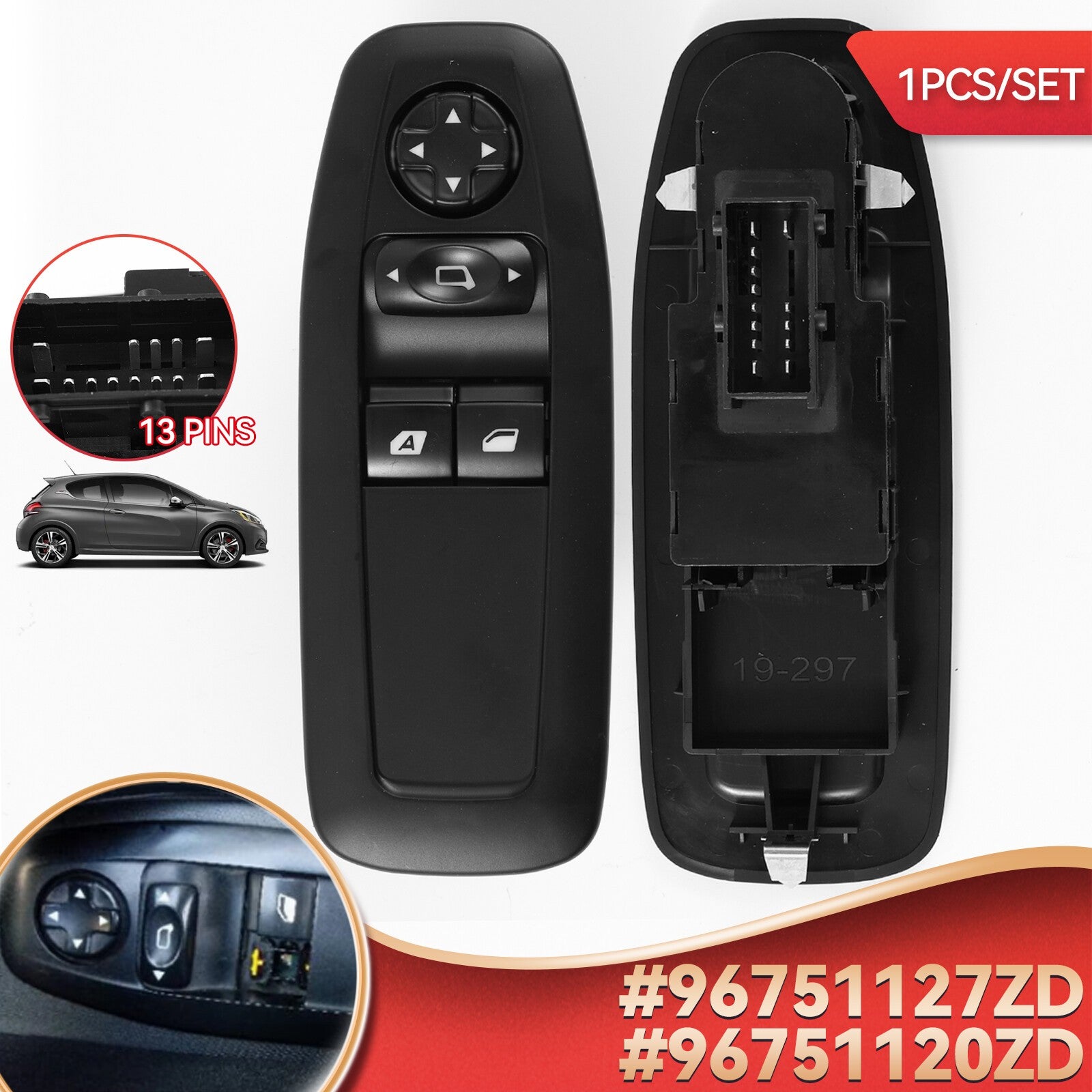 Electric Assembly Power Window Switch 96751120ZD For Peugeot 208 2008 5008 3008