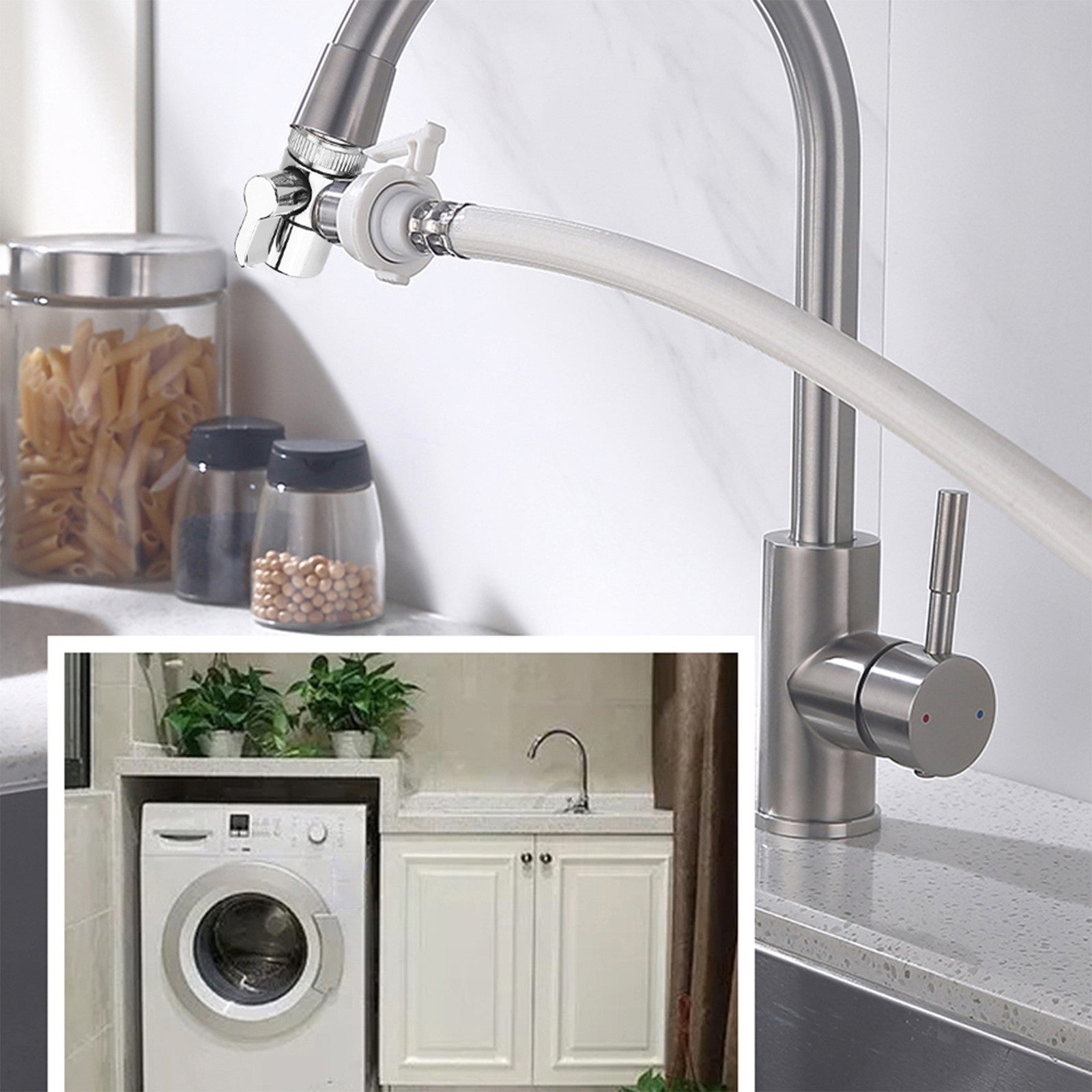 GH Water Tap Diverter Valve Sink Splitter Adapter For Kitchen & Bathroom Faucet