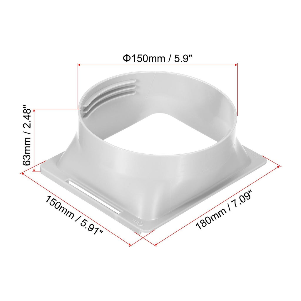 Exhaust Hose Coupler 150mm Dia Portable Air Conditioner Tube Square Adapter