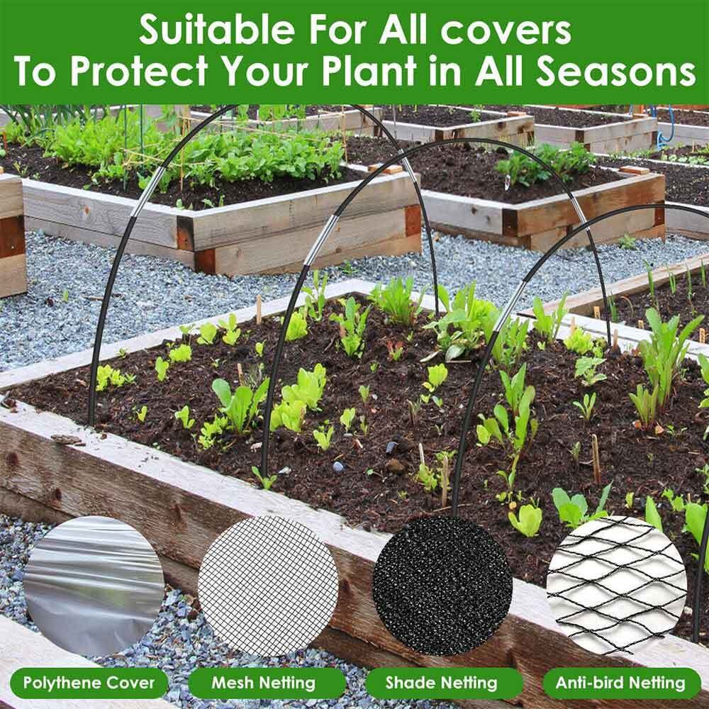 90PCS Greenhouse Hoops Plant Grow Tunnel Garden Support Frame for Netting Tunnel