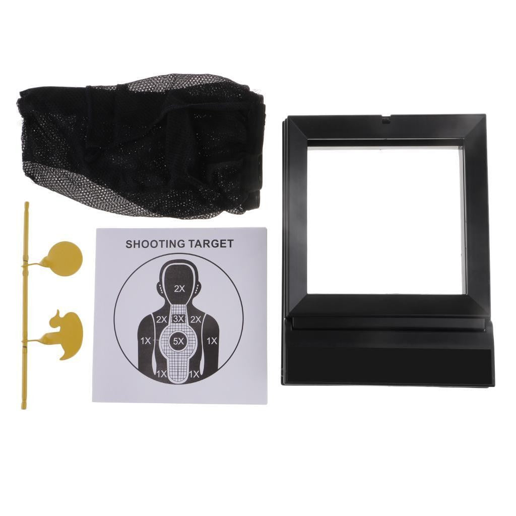 Iron Shooting Self Resetting Target with Paintball Pellet Trap +10pc Card