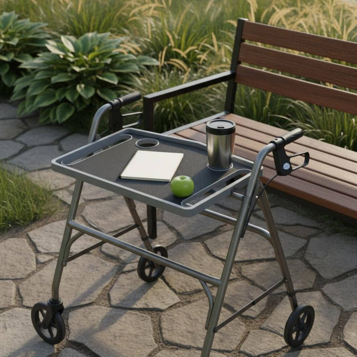 Mobility Aid Tray with Cup Holders Walker Tray with Cup Holder Lightweight