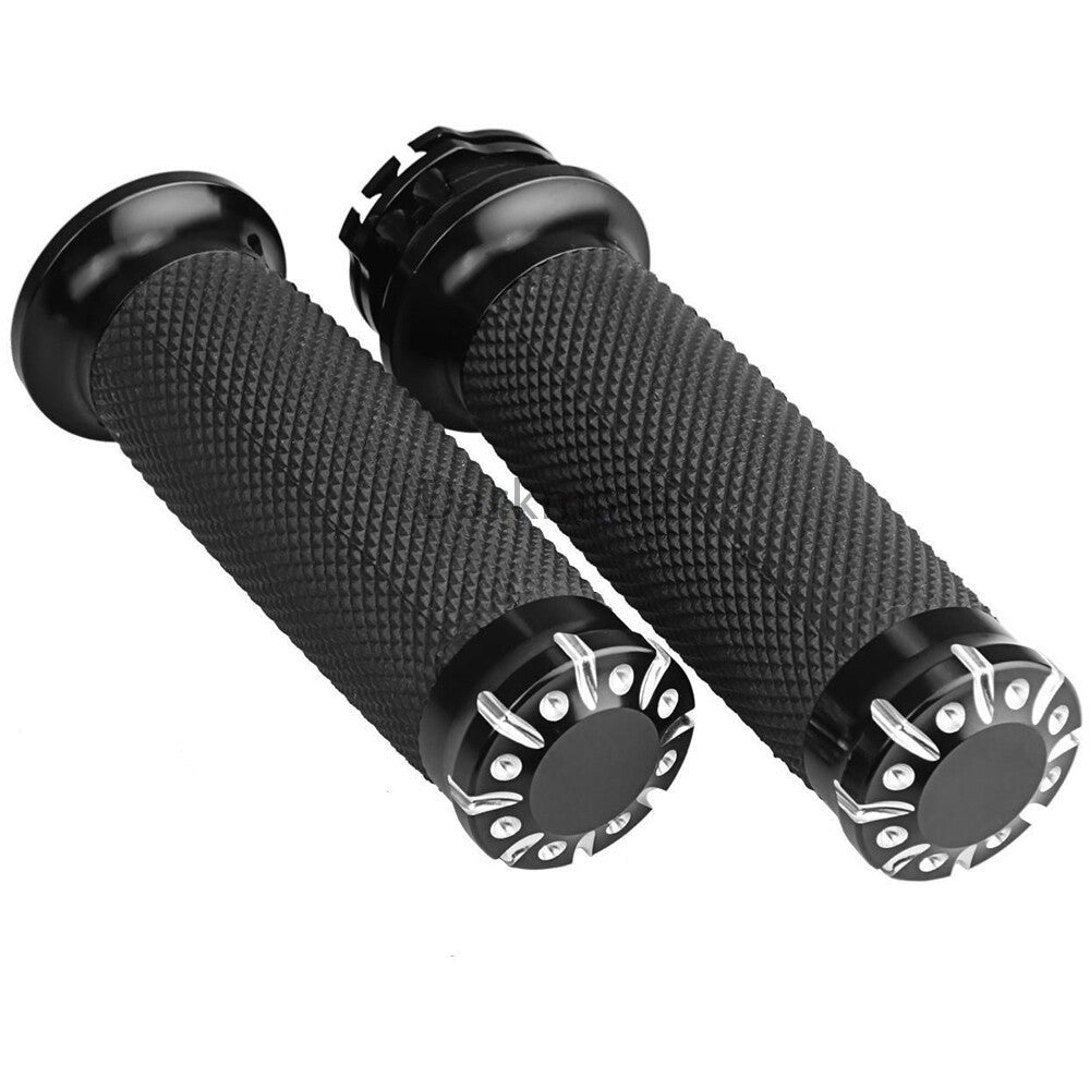 1" Motorcycle Handle Bar Hand Grips For Harley Davidson Heritage Softail Classic