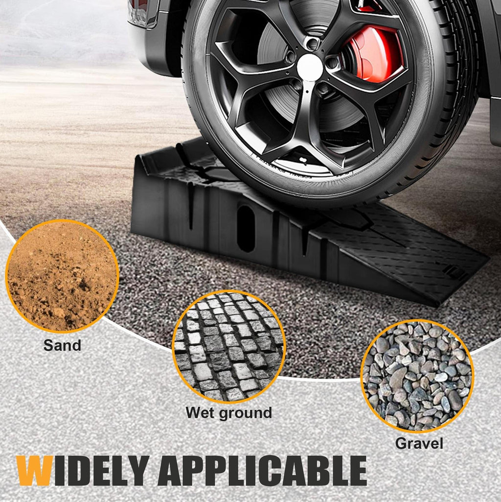2pcs Heavy Duty 5 Ton 2.5+2.5 Ton Plastic Car Ramp Lifting Ramps 33cm Extra Wide