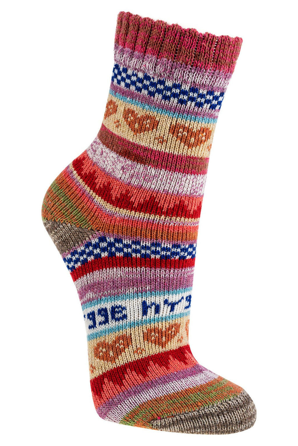 5/10 pairs of colorful Norwegian socks with nice hygge pattern with 90% cotton