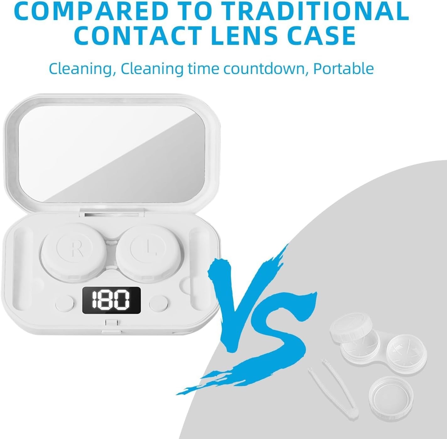 Auto Cleaner Care Ultrasonic Contact Lens Case Rechargeable USB Cleaning Machine
