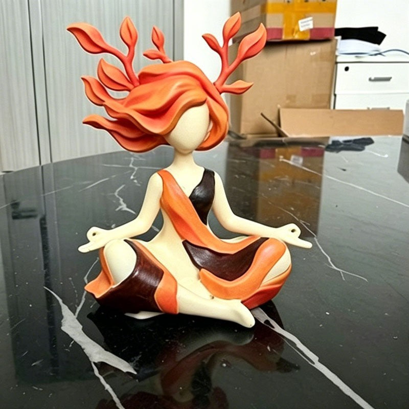 Resin Zen Sculpture Figurine Meditation Room Decor Relaxation Gift