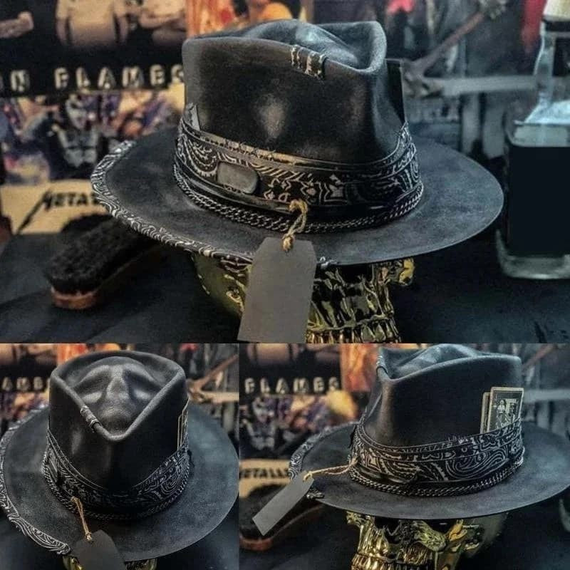 Cowboy Hat Halloween Skull Cowboy Hat Spooky Fashion Headwear Jewellery Felt 🎁