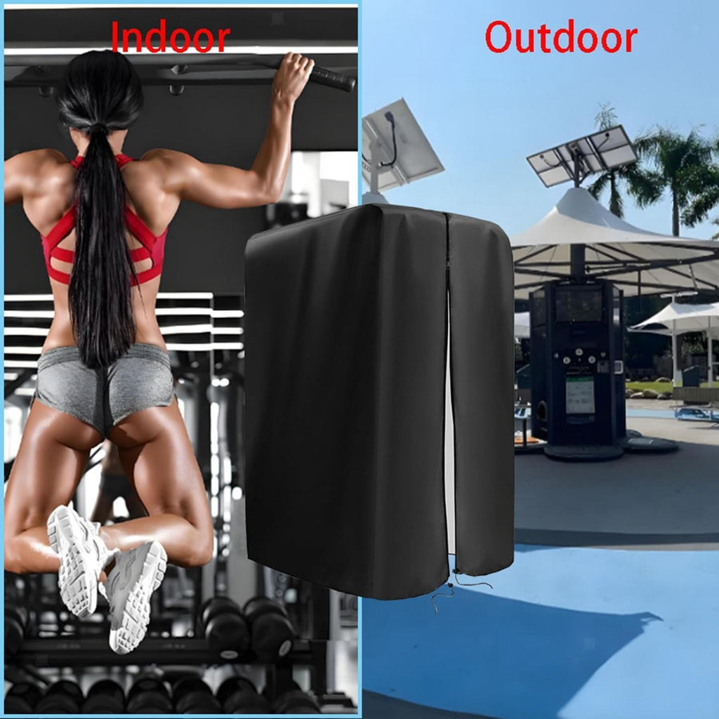 Squat Rack Cover with Drawstring Bottom , Black Outdoor Fitness Equipment Covers