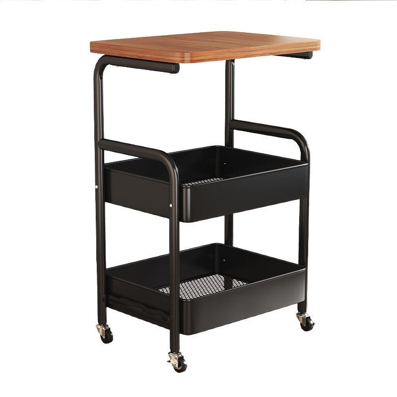 3 Tier Storage Trolley Cart Kitchen Utility Rolling Rack Tray Shelf On Wheels