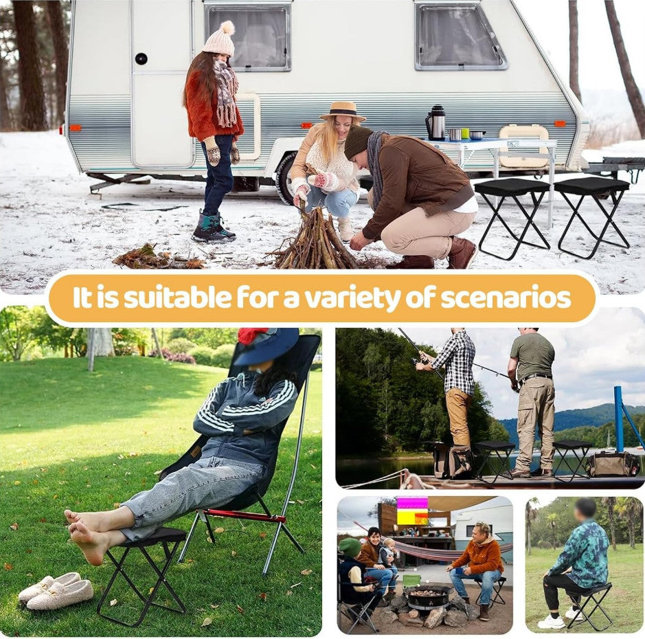 Folding Stool Portable Chair Steel Bracket for Outdoor Hiking Fishing Travel UK
