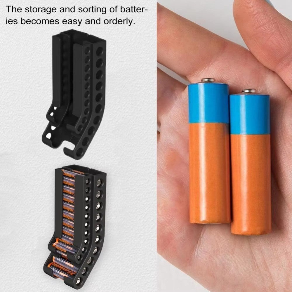 Wall‑Mounted Battery Storage Box Holder Organiser For 10 x AA & 10 x AAA UK