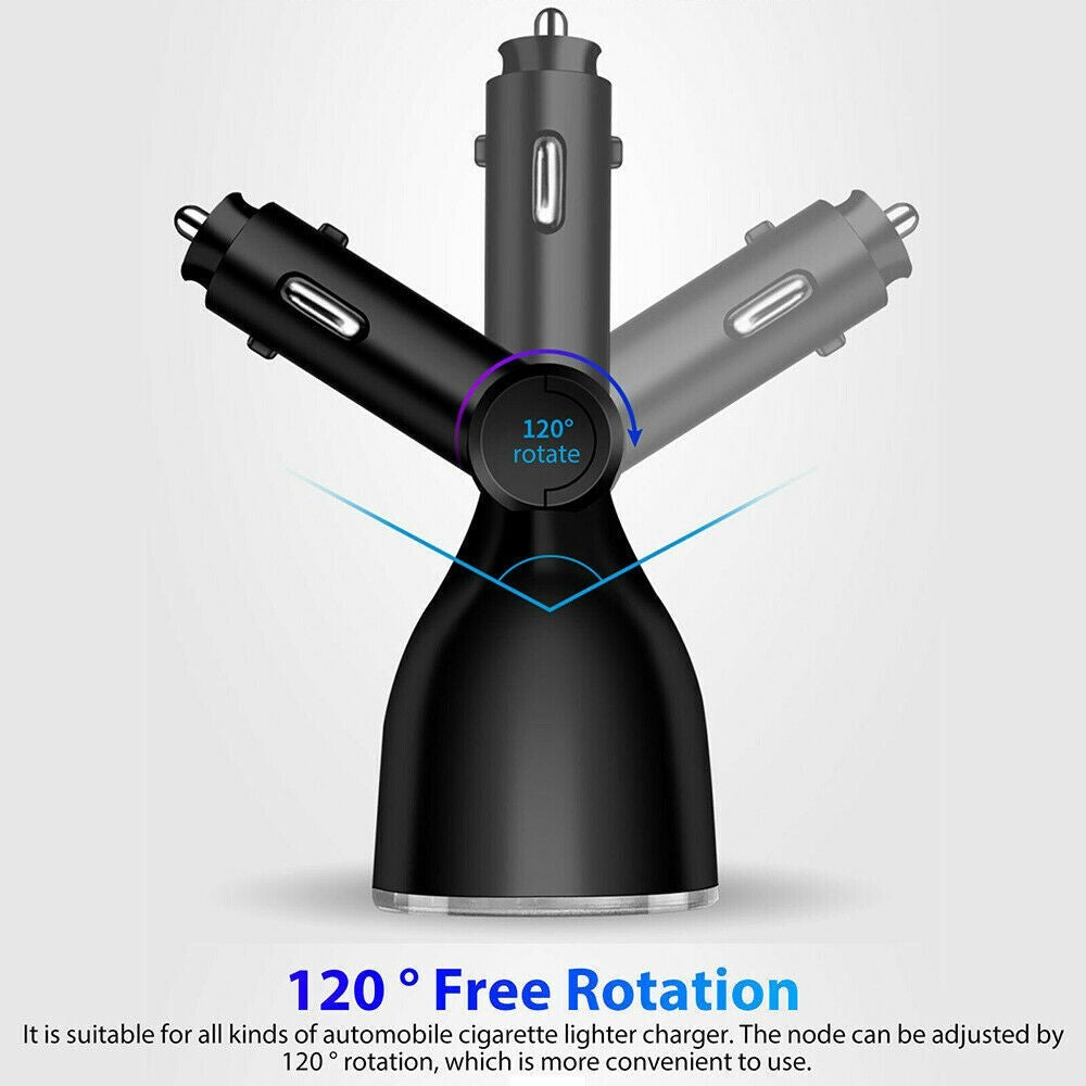 2X 2 Way Car Cigarette Lighter Socket Splitter Dual USB Charger Adapter DC 12V