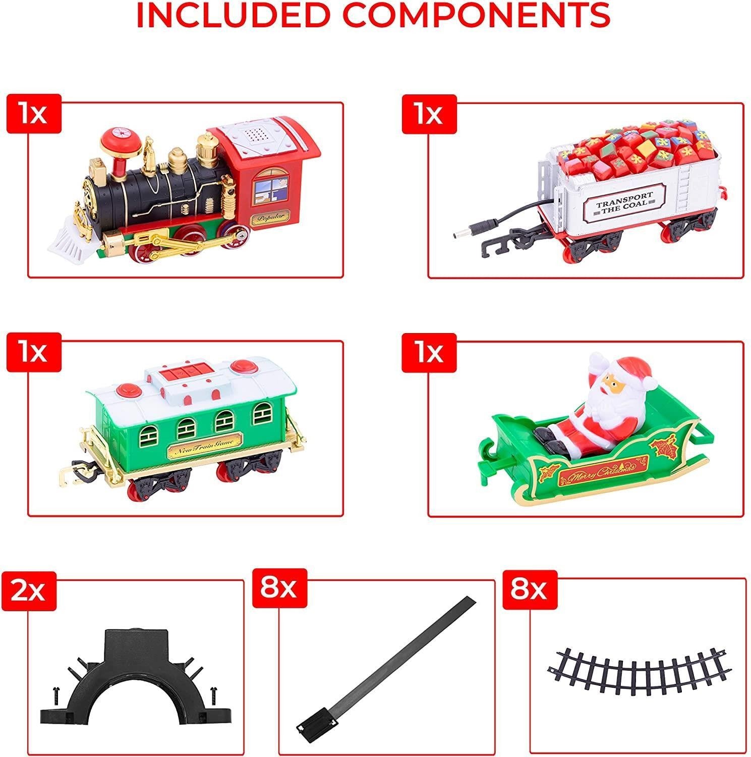 Christmas Tree Train Set Around Tree Lights Musical Battery Operated XMAS Decor