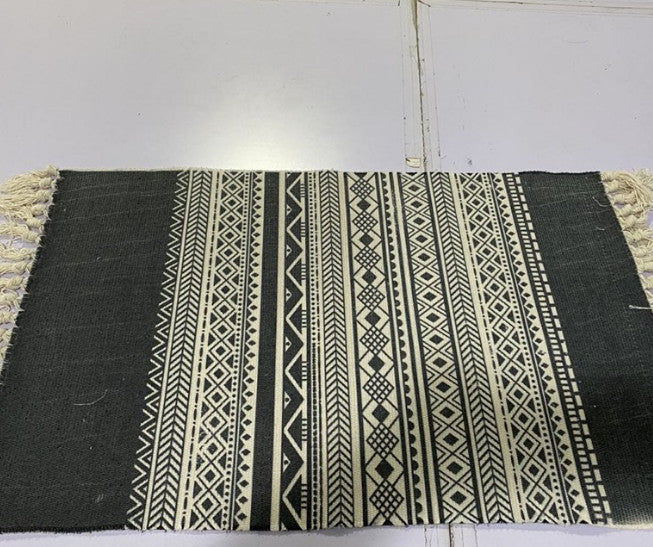 *Boho* Area Rug Indian Tribal Tassel Cotton Linen Mat Bedroom Room Carpet