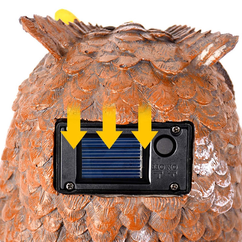 Solar Garden Statue Decorative Sculpture Owl Figurine Lamp Housewarming Gift