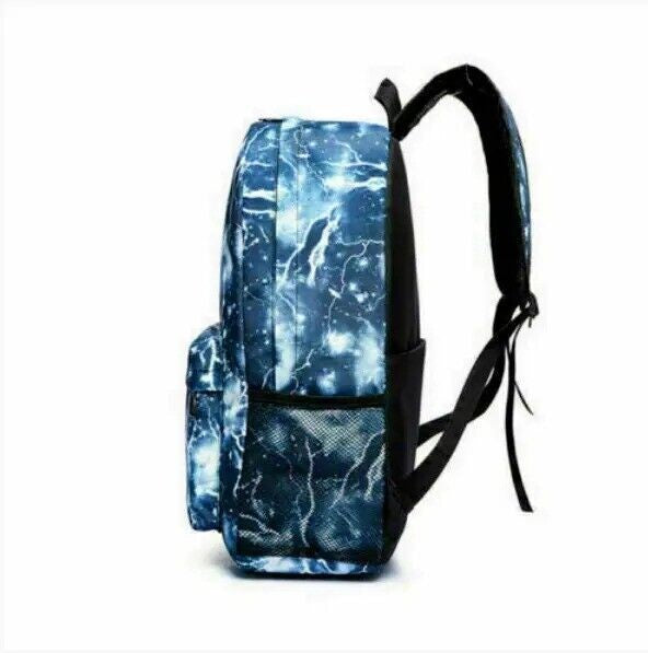 FORTNITE GALAXY SHOULDER BLUE BACKPACK BOY GIRL GLOW IN DARK SCHOOL BAG RUCKSACK