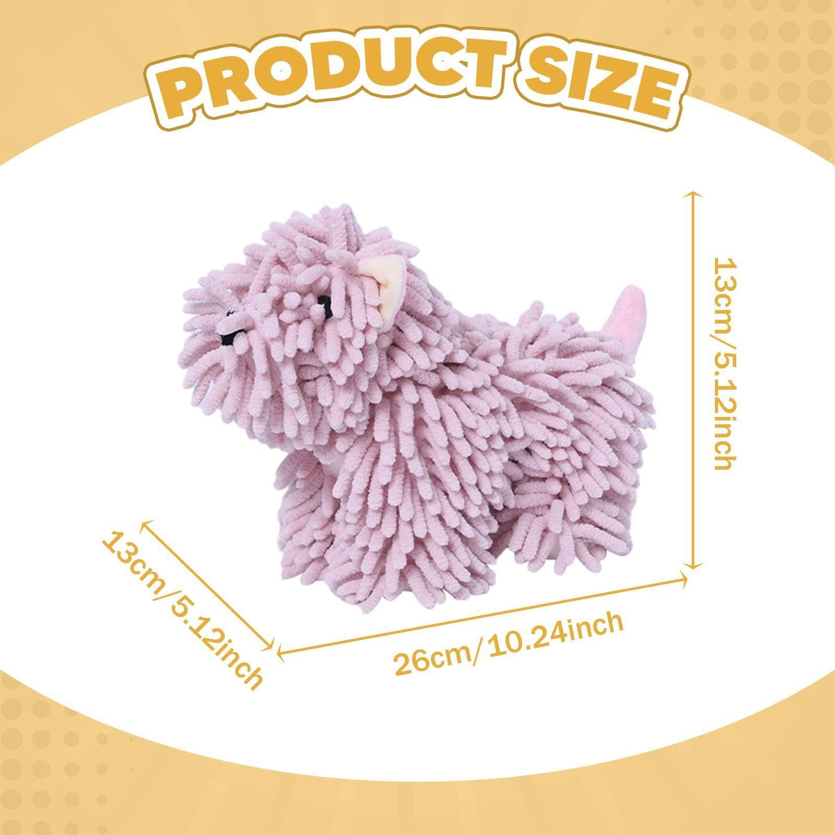 Chenille Hand Towel, Fluffy Ball, Household Accessory, Puppy Shaped, Soft,