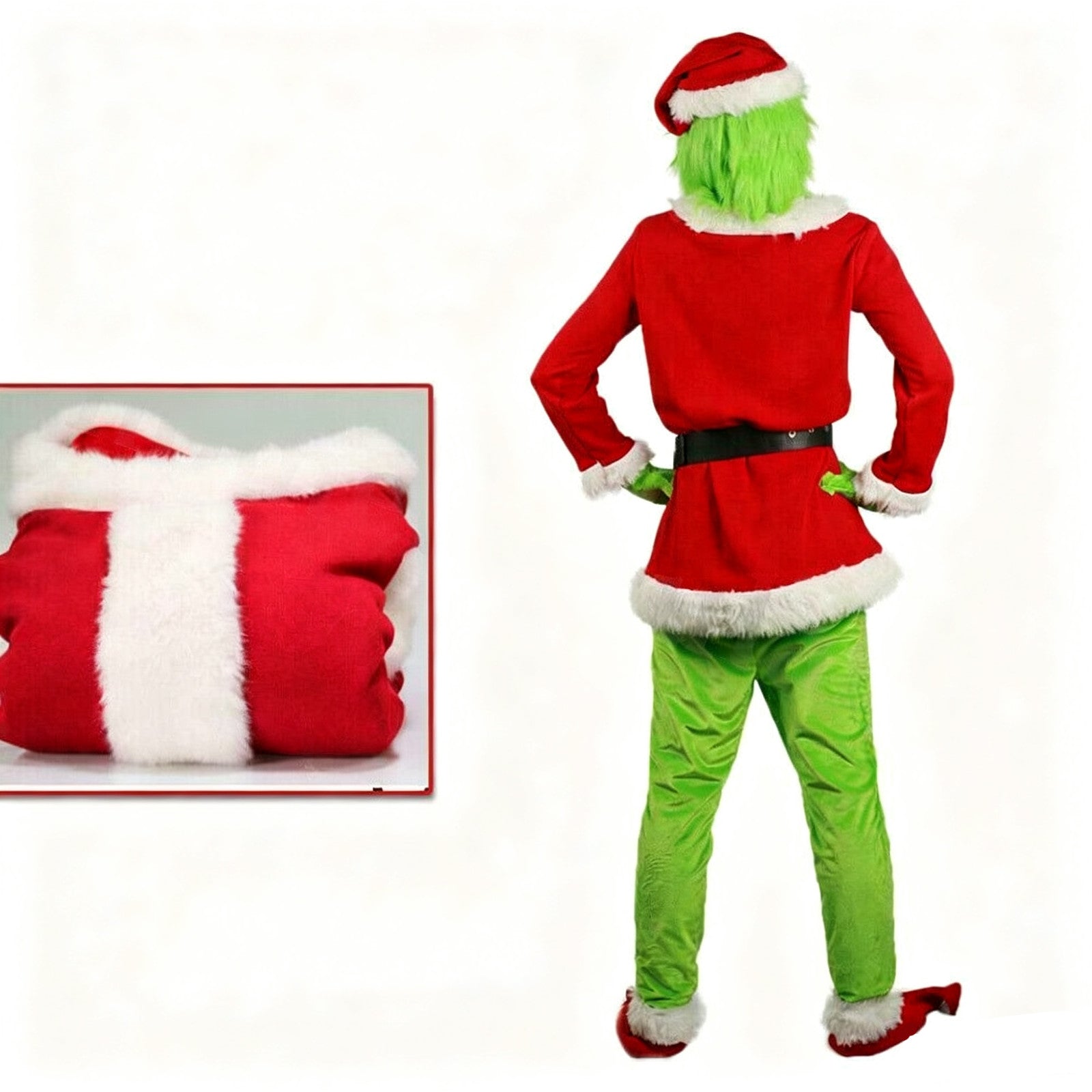 New Mens Grinch Christmas Costume Adult Xmas Fancy Dress Cosplay Outfit Set UK