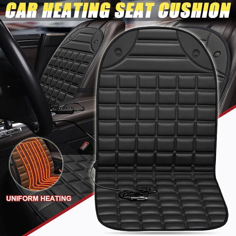 Luxury Heated Car Seat Cushion Heater Aftermarket Universal Fit 12V Cold Winter