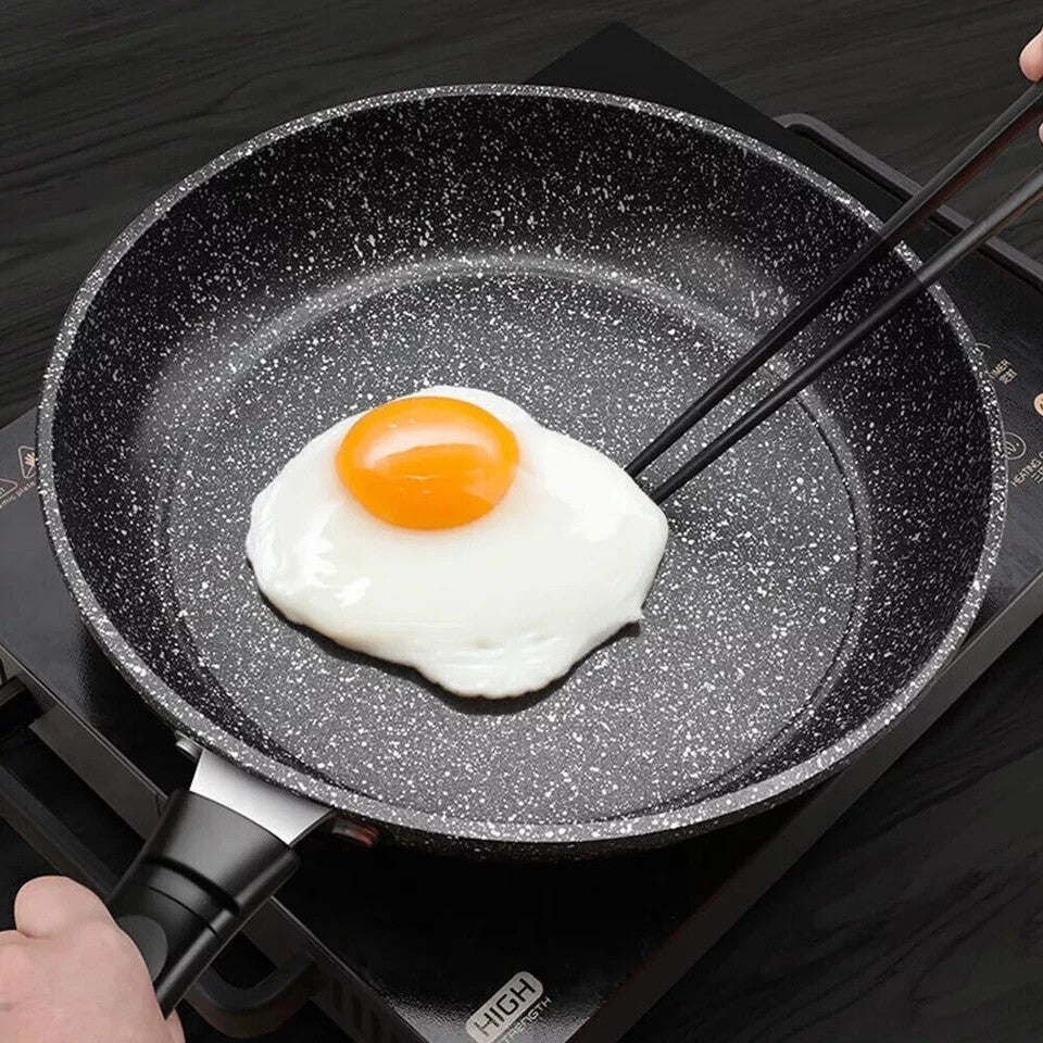 Non Stick Induction Frying Pan Ceramic Granite Marble Coated Pan Gas Electric UK