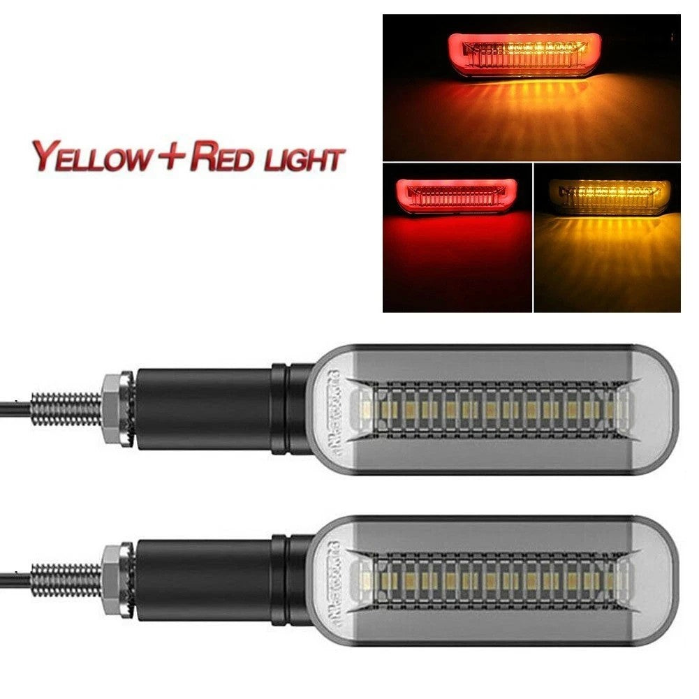 2X Motorcycle Bike LED Turn Signal Indicator Light Sequential Rear Lamp Amber