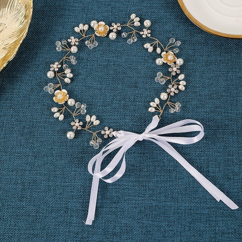 Wedding Bridal Pearl And Crystal Flower Hairband Tiara Headband Accessories New